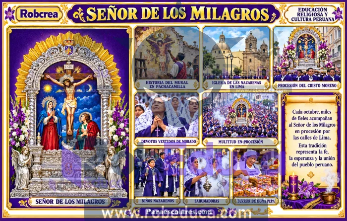 Lamina escolar del Senor de los Milagros